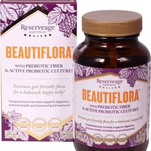 Reserveage Nutrition Beaufiflora 60 Cápsulas Veggie - Saúde Intestinal e Bem-Estar