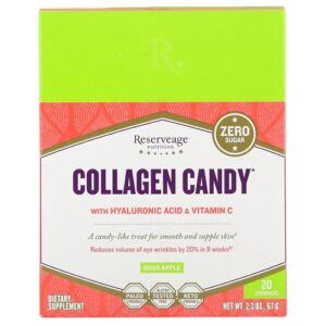 Reserveage Nutrition Collagen Candy Maçã Ácida 20 Stickpacks - Colágeno Verisol