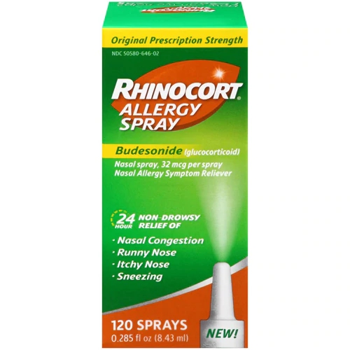 Rhinocort Allergy Spray com Budesonida - Alívio Rápido e Duradouro para Alergias - 120 Sprays