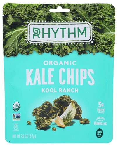 Chips de Couve Rhythm Superfoods Kool Ranch - 56g - Snack Saudável e Crocante