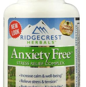 RidgeCrest Herbals Anxiety Free™ - 60 Cápsulas Vegetarianas para Alívio do Estresse