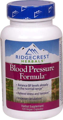 RidgeCrest Herbals Blood Pressure™ Formula 120 Cápsulas Veganas - Saúde Cardiovascular