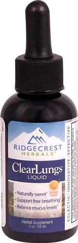 RidgeCrest Herbals ClearLungs Líquido Sabor Laranja 59ml - Suporte Respiratório Natural