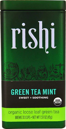 Chá Verde Orgânico Rishi com Hortelã - Folhas Soltas 45g