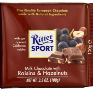 Comprar ritter sport milk chocolate bar raisins & hazelnuts -- 3. 5 oz preço no brasil candy chocolate chocolate candy food & beverages suplementos em oferta suplemento importado loja 5 online promoção -
