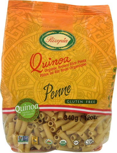 Massa Penne Integral de Quinoa e Arroz Orgânico Rizopia 340g