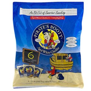 Robert's American Gourmet Pirate's Booty: Snacks Divertidos de Milho e Arroz com Queijo Cheddar Envelhecido - 6 Pacotes (Aprox. 170g cada)