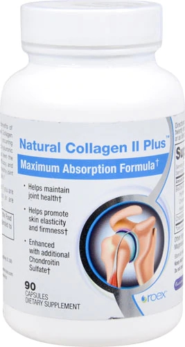 Roex Natural Collagen II Plus: 90 Cápsulas Vegetais para Saúde Articular e Pele