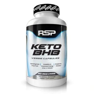RSP Nutrition Keto BHB Veggie Capsules - 240 Cápsulas Vegetais para Suporte Cetogênico