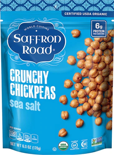 Grão de Bico Crocante Saffron Road Sem Glúten Sal Marinho 170g