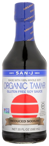 Molho Tamari San-J Orgânico Reduzido em Sódio Sem Glúten 591ml - Sabor e Saúde