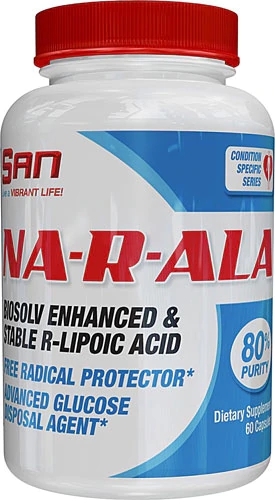 San Na-R-ALA Ácido R-Lipoico 100mg - 60 Cápsulas - Potente Antioxidante