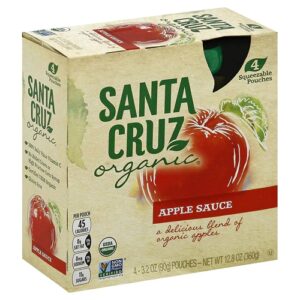 Purê de Maçã Orgânico Santa Cruz Original - 4 Sachês (aprox. 454g)