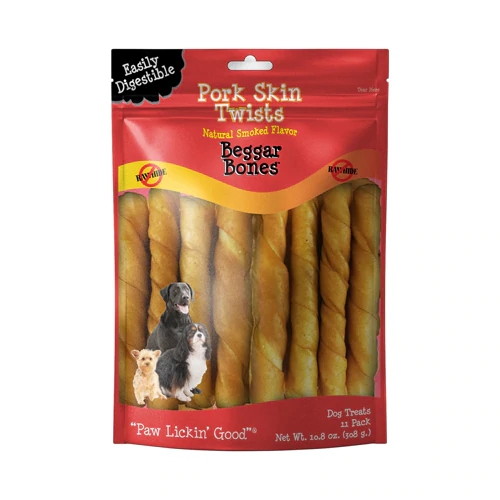 Savory Prime Treat Osso de Pele de Porco Fumado Natural - 11 Pacotes - Petisco Premium para Cães