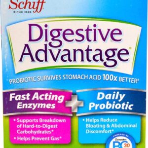 Schiff Digestive Advantage Probiótico e Enzimas Digestivas - 32 Cápsulas