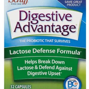 Schiff Digestive Advantage Lactose Defense Formula 32 Cápsulas - Alívio da Intolerância à Lactose