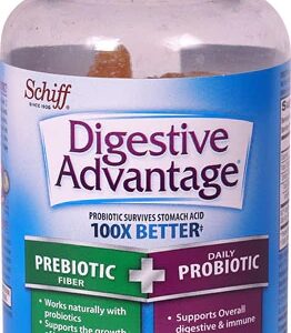 Schiff Digestive Advantage Probiótico Gomas com Fibra Sabor Frutas Naturais - 65 Gomas