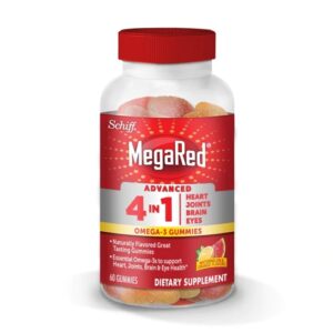 Schiff MegaRed Advanced 4 em 1 Gomas Ômega-3 Sabor Melancia e Laranja - 60 Gomas