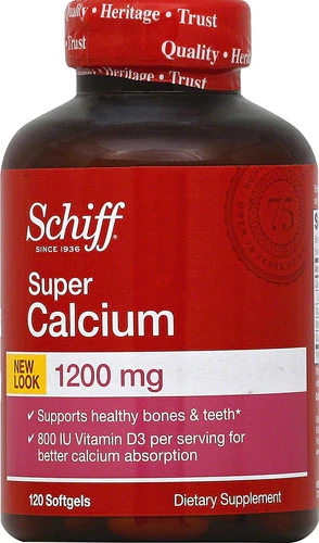 Schiff Super Cálcio 1200mg com Vitamina D3 - 120 Softgels - Fortaleça seus Ossos