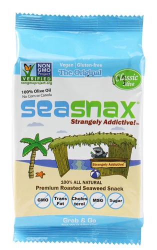 SeaSnax Snacks de Algas Orgânicas com Azeite de Oliva - 5g