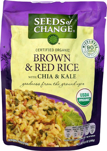 Arroz Orgânico Integral Marrom e Vermelho com Chia e Couve - 241g - Seeds of Change