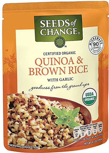 Mix Orgânico de Quinoa e Arroz Integral com Alho Seeds of Change - Bolsa Micro-ondas 240g