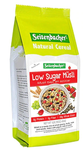 Seitenbacher Muesli Natural Morango Grãos e Oleaginosas - Baixo Açúcar 454g