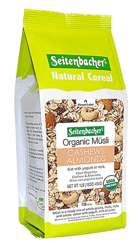 Seitenbacher Musli Orgânico com Castanha e Amêndoas - 454g