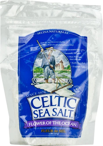 Sal Marinho Celta Flor do Oceano Selina Naturally - 227g - Sal Integral e Natural