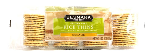Sesmark Foods Biscoitos de Arroz com Gergelim Sem Glúten 120g