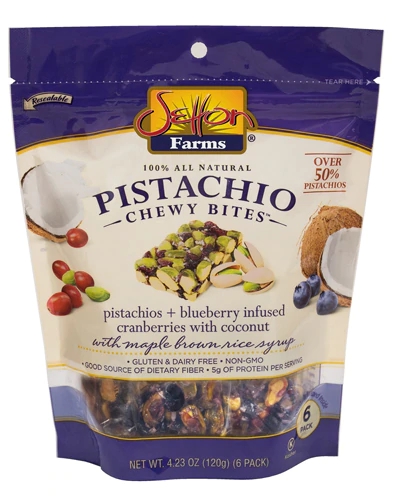 Setton Farms Pistachio Chewy Bites - Pistache com Cranberry e Coco - 6 Pacotes de 28g Cada