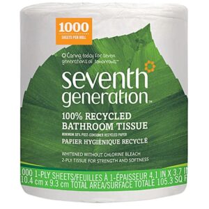 Papel Higiênico Seventh Generation 100% Reciclado Folha Simples 1000 Folhas por Rolo
