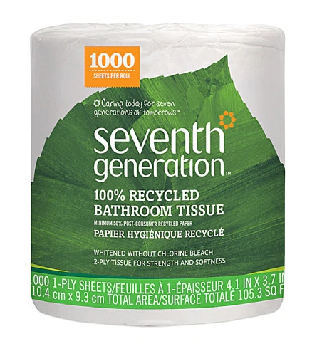 Papel Higiênico Seventh Generation 100% Reciclado Folha Simples 1000 Folhas por Rolo