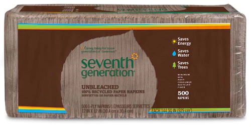 Guardanapos Seventh Generation 100% Reciclados Sem Cloro 1 Folha - 500 Folhas