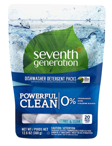 Detergente Lava-Louças Seventh Generation Concentrado Sem Fragrância 400g - 20 Cápsulas