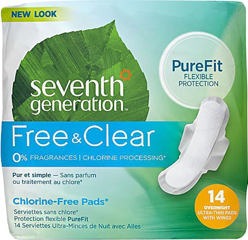 Absorvente Noturno Ultra Fino Sem Cloro Seventh Generation - 14 Unidades