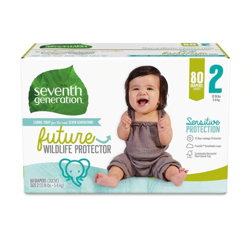 Seventh Generation Fralda Média Estágio 2 - 80 Unidades (7-18kg)