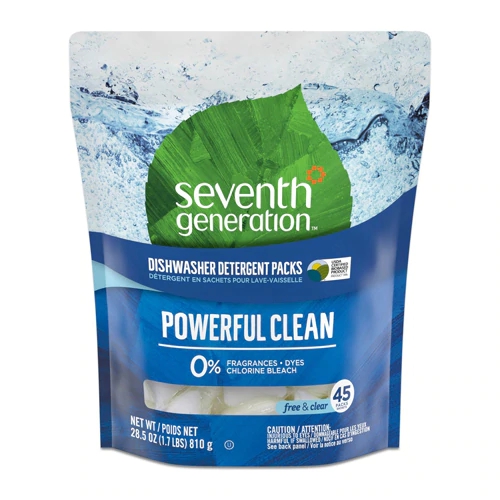 Detergente Máquina Louça Seventh Generation Free & Clear - 45 Pacotes (Aprox. 500g)