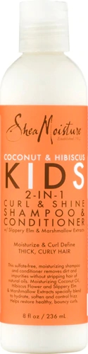 SheaMoisture Kids 2 em 1 Cabelos Cacheados e Brilhantes Coco e Hibisco - 237ml