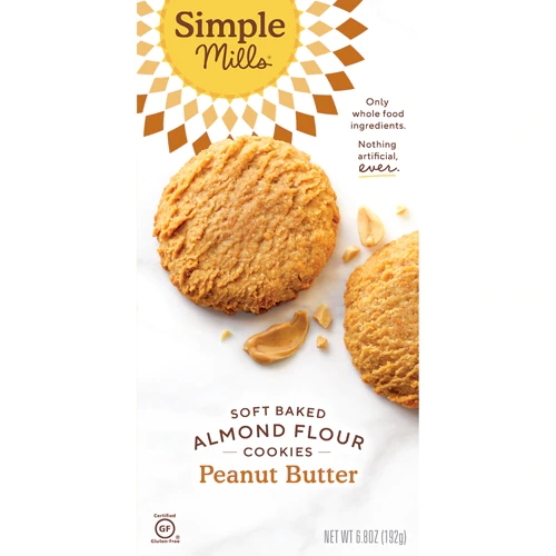 Biscoitos Soft Baked Peanut Butter Sem Glúten Simple Mills - 193g