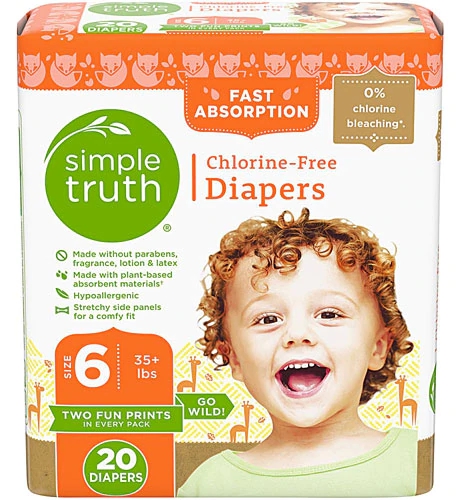 Fraldas Simple Truth® Fast Absorption Tamanho 6 - 20 Unidades - Cloro-Free