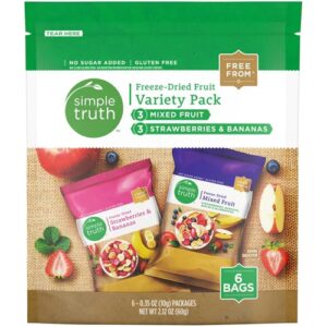 Frutas Desidratadas Simple Truth® - Mix de Frutas e Morango com Banana (10g Cada - Pacote com 6)