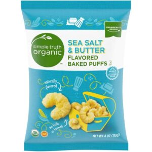 Simple Truth Organic Baked Puffs Sal Marinho e Manteiga 113g - Snack Saudável