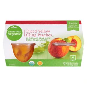 Pêssego Amarelo em Calda Orgânico Simple Truth® - 4 Tigelas por Pacote (4 Pacotes)