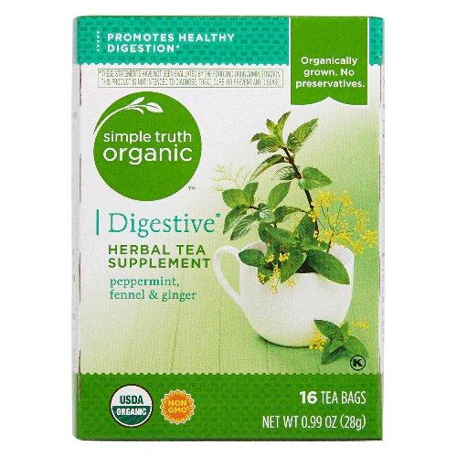 Chá Digestivo Orgânico Simple Truth® Hortelã, Funcho e Gengibre - 16 Sachês
