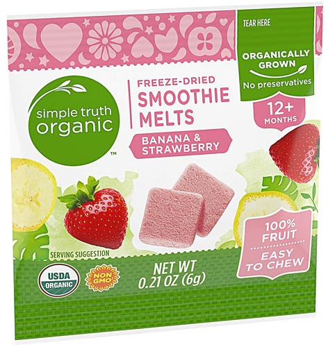 Simple Truth® Smoothie Melts Banana & Morango Orgânico - 6g