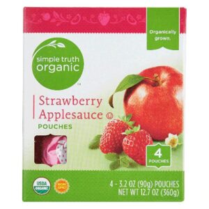 Pure de Morango e Maçã Orgânico Simple Truth® - 4 Sachês (352g)