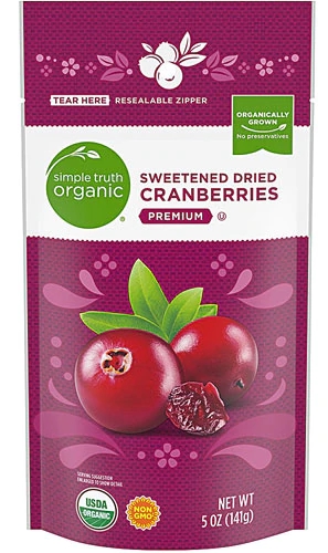 Cranberry Seco Orgânico Adoçado Simple Truth® - 142g