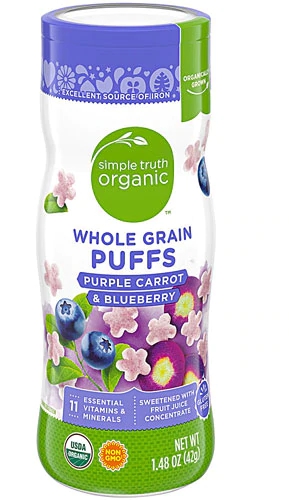 Simple Truth® Puffs Integrais Orgânicos Cenoura Roxa e Amora - 42g