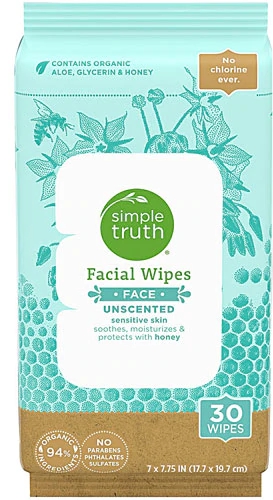 Lenços Faciais Simple Truth® Sem Perfume - 30 Lenços Suaves para Limpeza e Bem-Estar